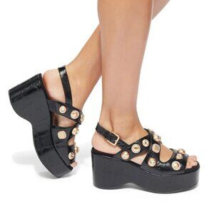 KURT GEIGER Kensington Wedge Sandal in Black